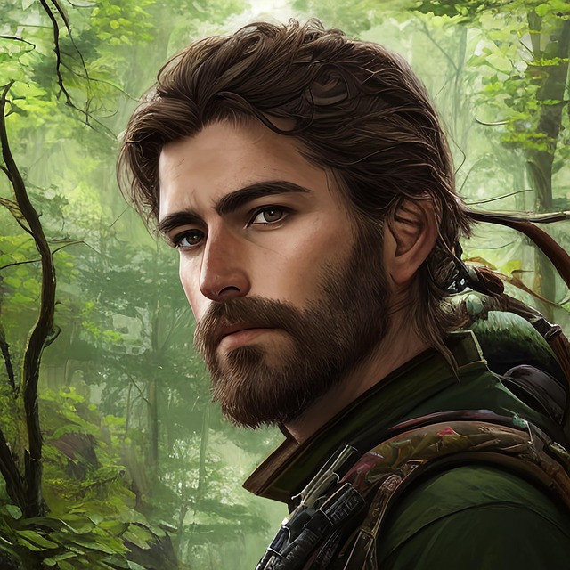 Free hunter warrior adventure illustration