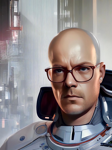Free man futuristic spaceship illustration