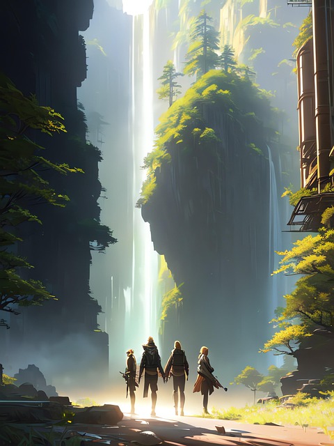 Free ai generated mountains hiking illustration