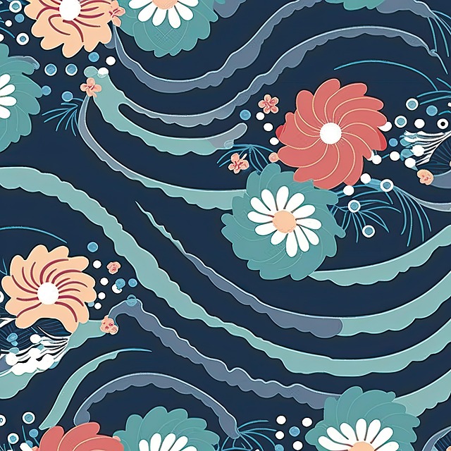 Free waves flowers nature illustration