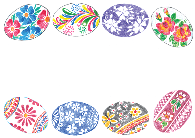 Free easter easter eggs hand painted vector