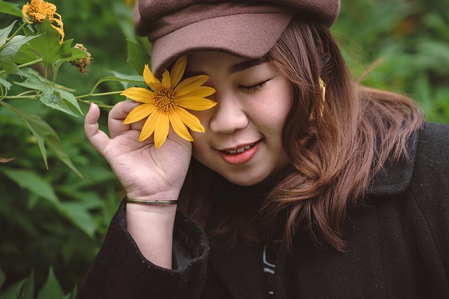 Mooi, Bloem Behang, Vrouw, Gele Bloem