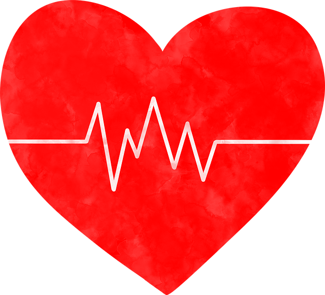 Free heart heartbeat valentines illustration