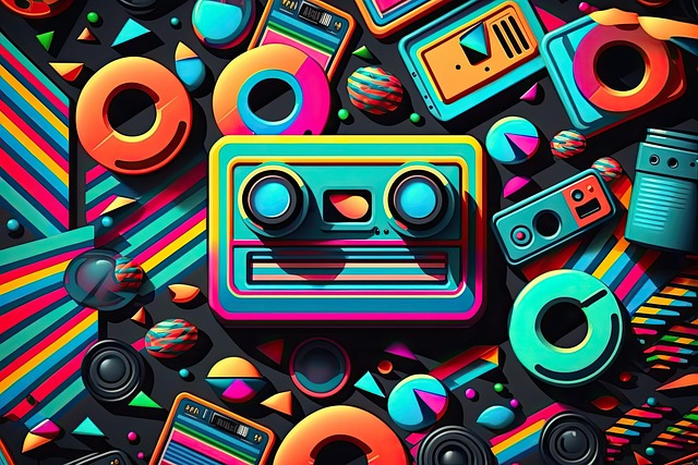 Free retro colorful pattern illustration