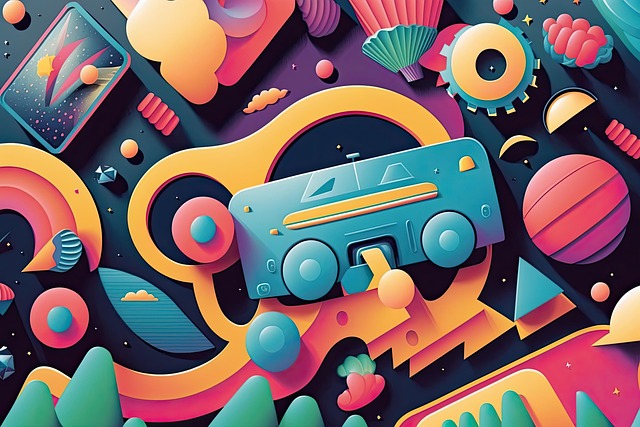 Free retro colorful pattern illustration