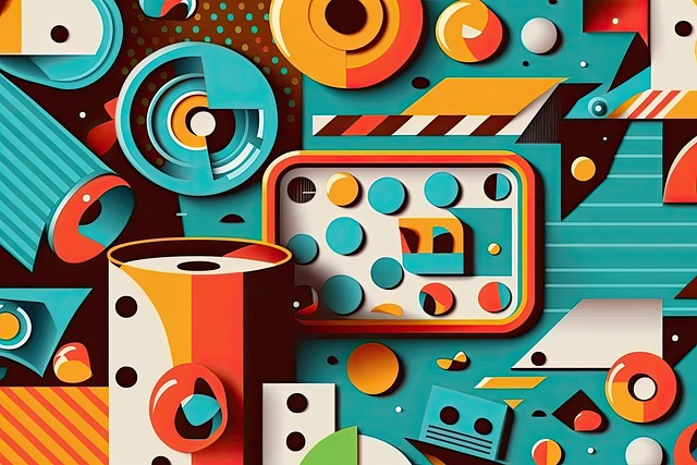 Free retro colorful pattern illustration