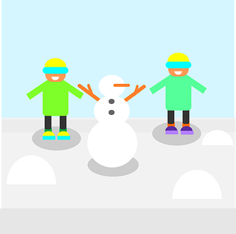 Snømann, Snø, Barn, Utendørs, Vinter