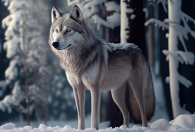 Free wolf winter wolf winter illustration