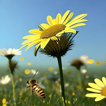 Free Sunflower Bee photo and picture