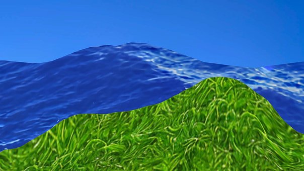 Gras, Berg, Hintergrund, Landschaft
