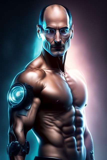 Free ai generated steve jobs robot illustration