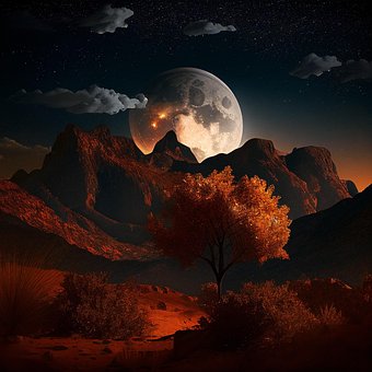 Free Desert Moon illustration and picture