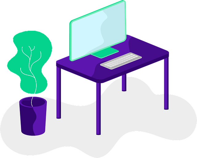 Free computer work desk office vector