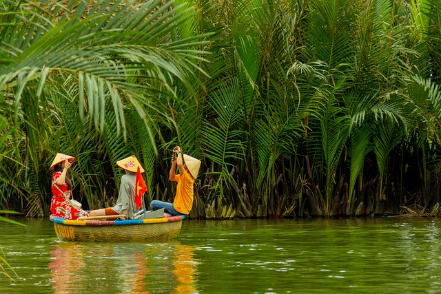 Fluss, Boot, Natur, Grün, Vietnam, Asien