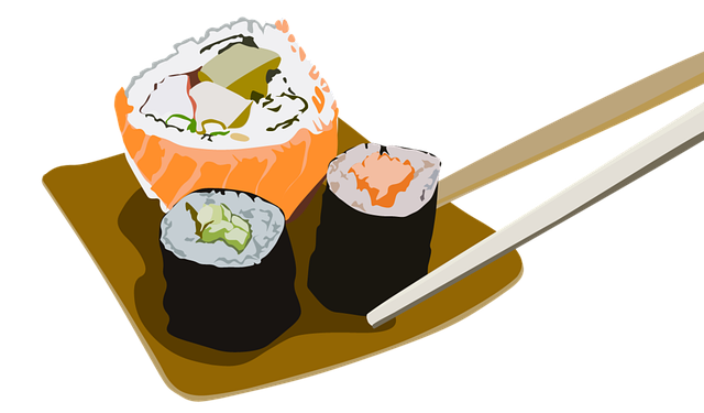 Free sushi rice fish illustration