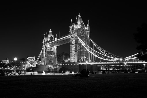 Bro, Tower Bridge, London, Natt
