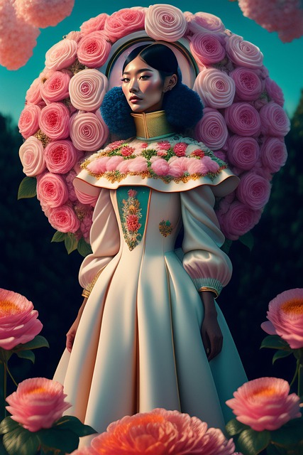Kvinde, Have, Blomster, Digital Kunst