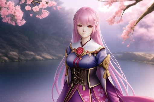 Nettes Mädchen Sakura, Schöne Frau