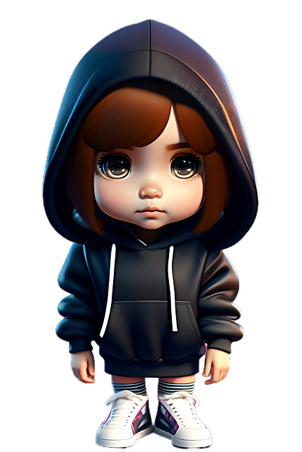 Garota, Criança, Crianças, Moda, Hoodie