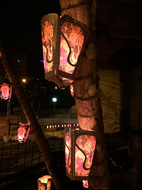Pouliční Lampa, Zapnutí, Noční, Vánoční