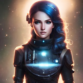 Free Girl Astronaut illustration and picture