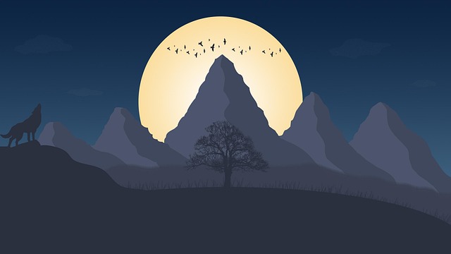 Free wolf howl woods illustration