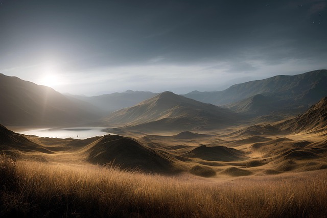 Free mountains grass meadow illustration