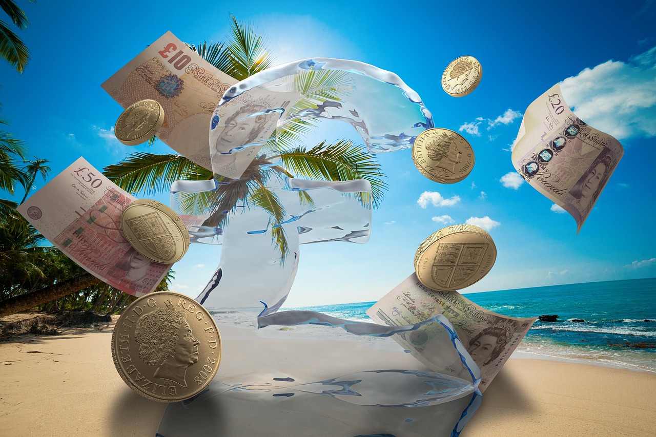 Download Money Pounds, Beach, Tropical. Royalty-Free Stock 