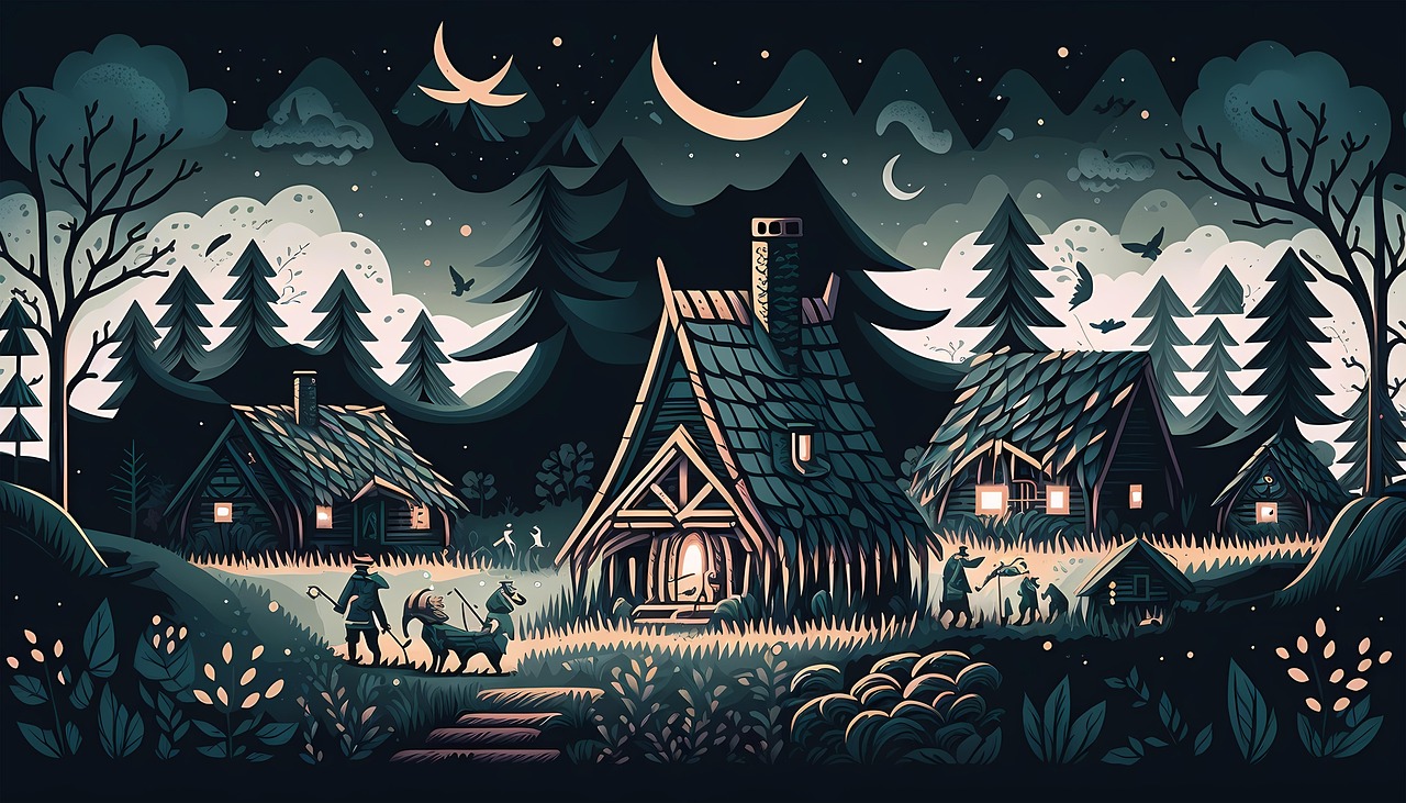 Download Ai Generated, Village Illustration, House In Village. Royalty