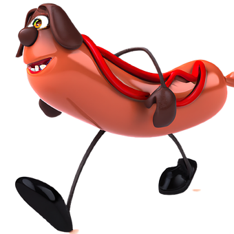 Sød Pølse, Sjov Tegneserie, Gåpølse