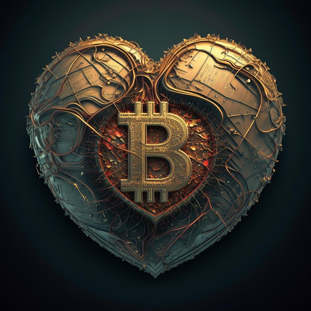 Free heart bitcoin cryptocurrency illustration