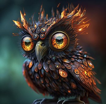 Búho, Pájaro, Plumas, Colorido, Ojos