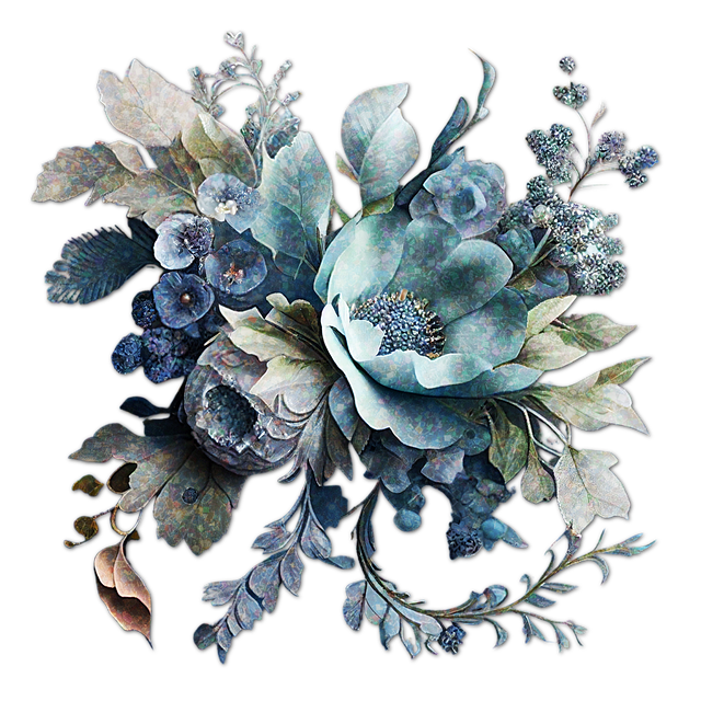 Free blue floral corsage illustration