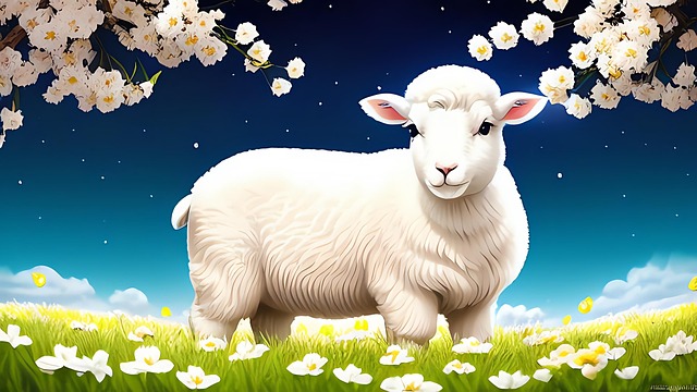 Free easter passover lamb illustration