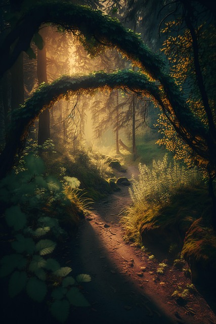 Free forest trail woods illustration