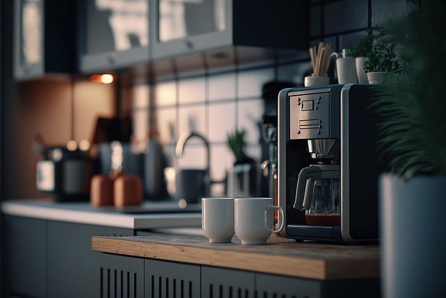 Download free HD stock image of Ai Generated Kitchen Free ai generated kitchen coffee machine illustration