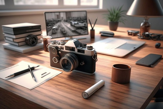 Download free HD stock image of Ai Generated Office Free ai generated office workspace illustration