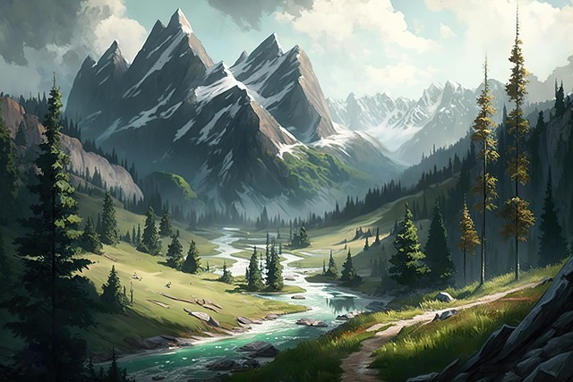 Free Ai Generated River illustration and picture