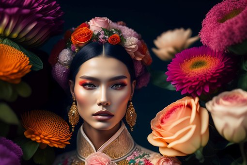 Vrouw, Natuur, Schoonheid, Bloemen