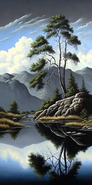 Free Ai Generated Mountain illustration and picture