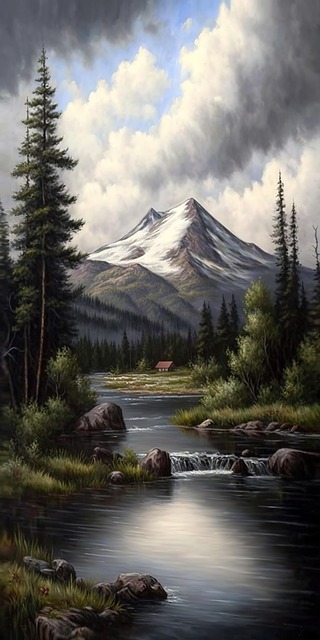 Free Ai Generated Mountain illustration and picture