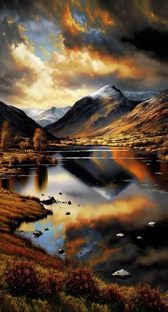 Free Ai Generated Mountain illustration and picture