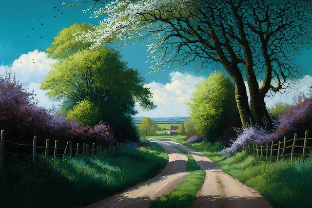 Download free HD stock image of Ai Generated Road Free ai generated road countryside illustration