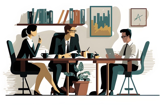 Free office working business illustration