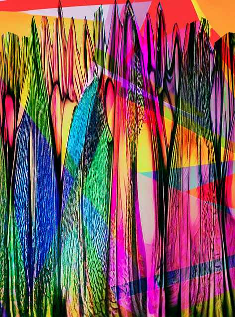 Free thicket psychedelic colors brights illustration
