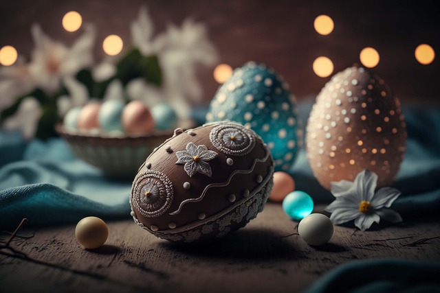 Free ai-generated easter eggs colorful eggs illustration