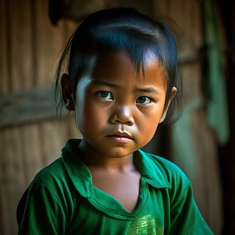 Niña, Chica Camboyana, Retrato, Niño