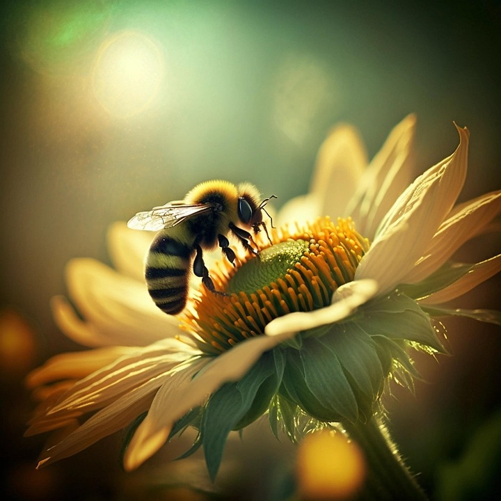 Sun Bee Bee Sunflower Sun - Free photo on Pixabay - Pixabay