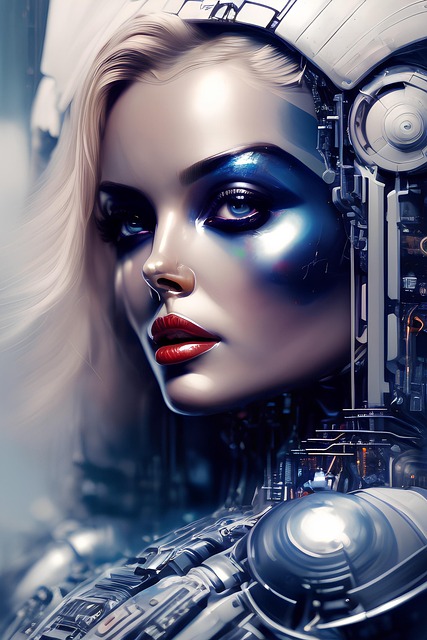 Android, Ai, Roboter, Frau, Blau, Modell