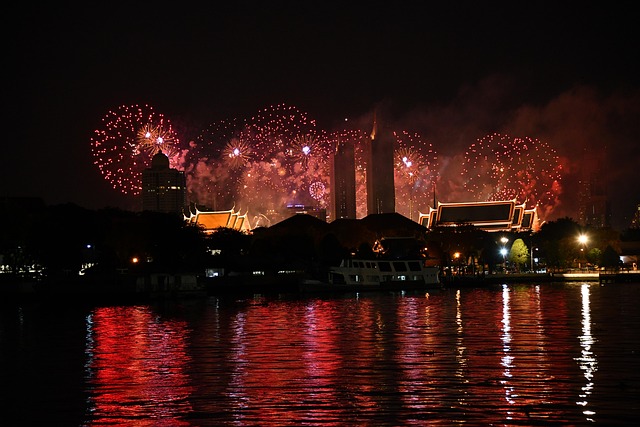 Silvester, Feuerwerk, Bangkok